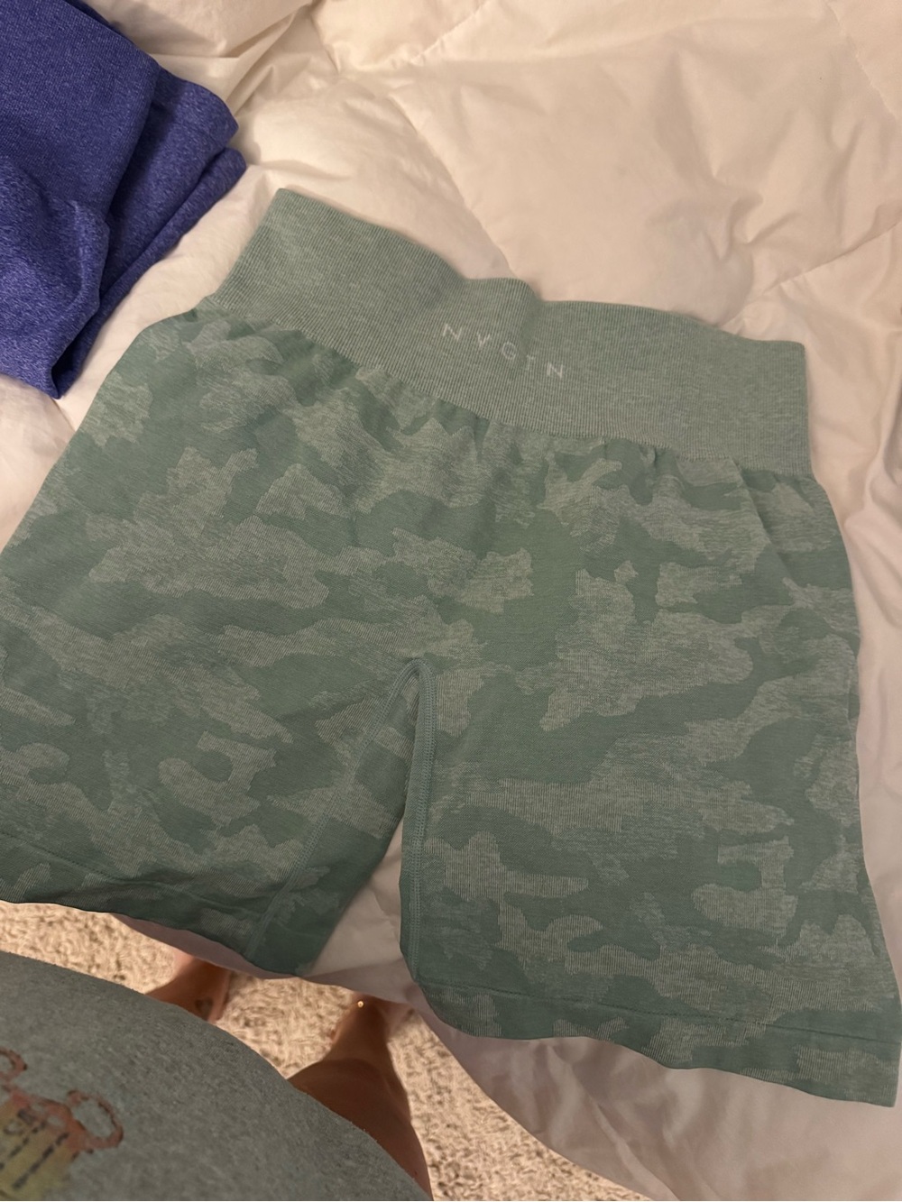 NVGTN Seamless Camo Bike Shorts in Sage